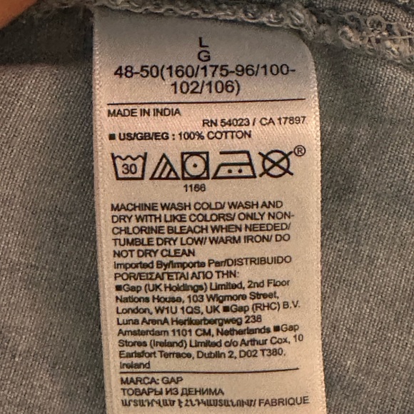 GAP Peplum shirt light wash size L - Picture 4 of 4